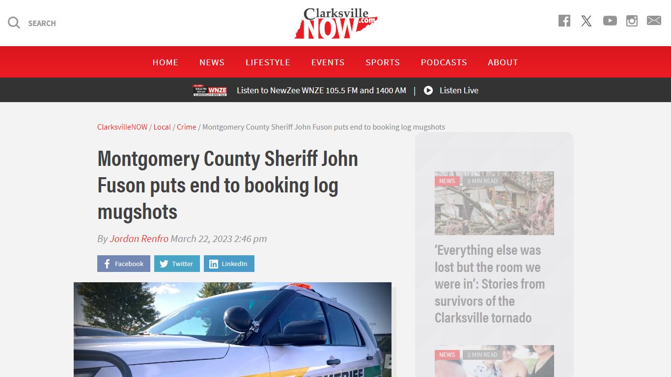 Montgomery County Sheriff John Fuson puts end to booking log mugshots