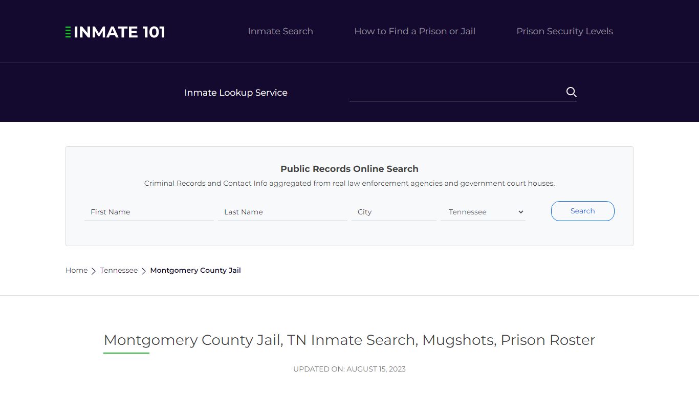 Montgomery County Jail, TN Inmate Search, Mugshots, Prison Roster