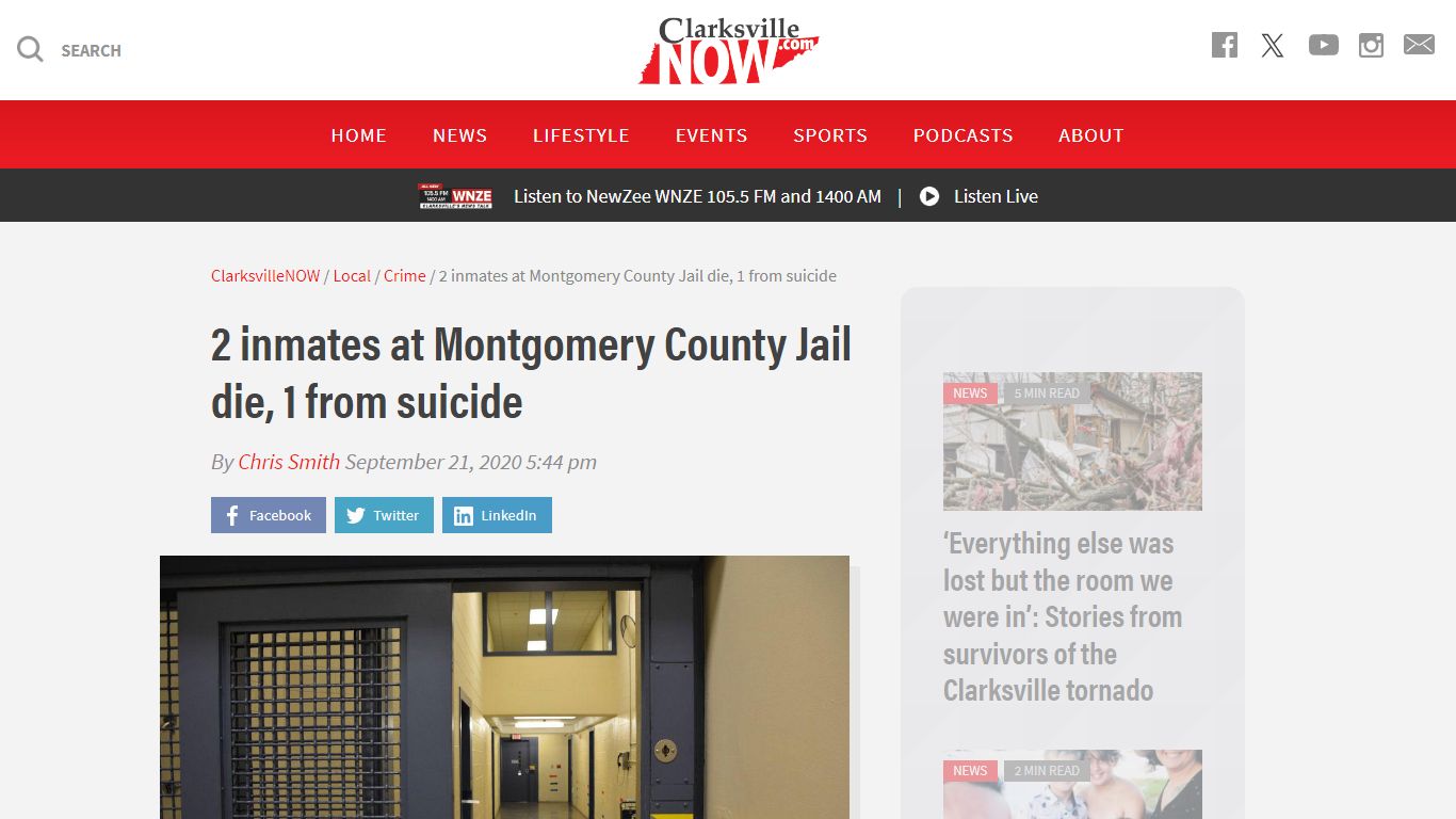 2 inmates at Montgomery County Jail die, 1 from suicide